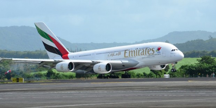 A380 in Mauritius airport